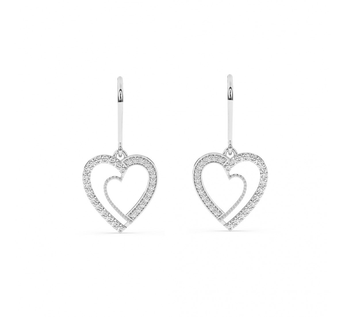 Silver Aeliana Heart Earrings