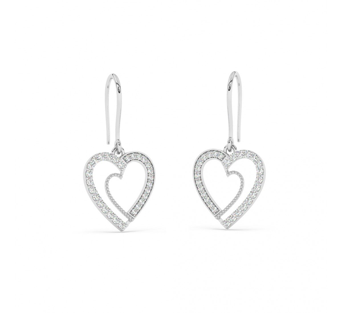 Silver Aeliana Heart Earrings