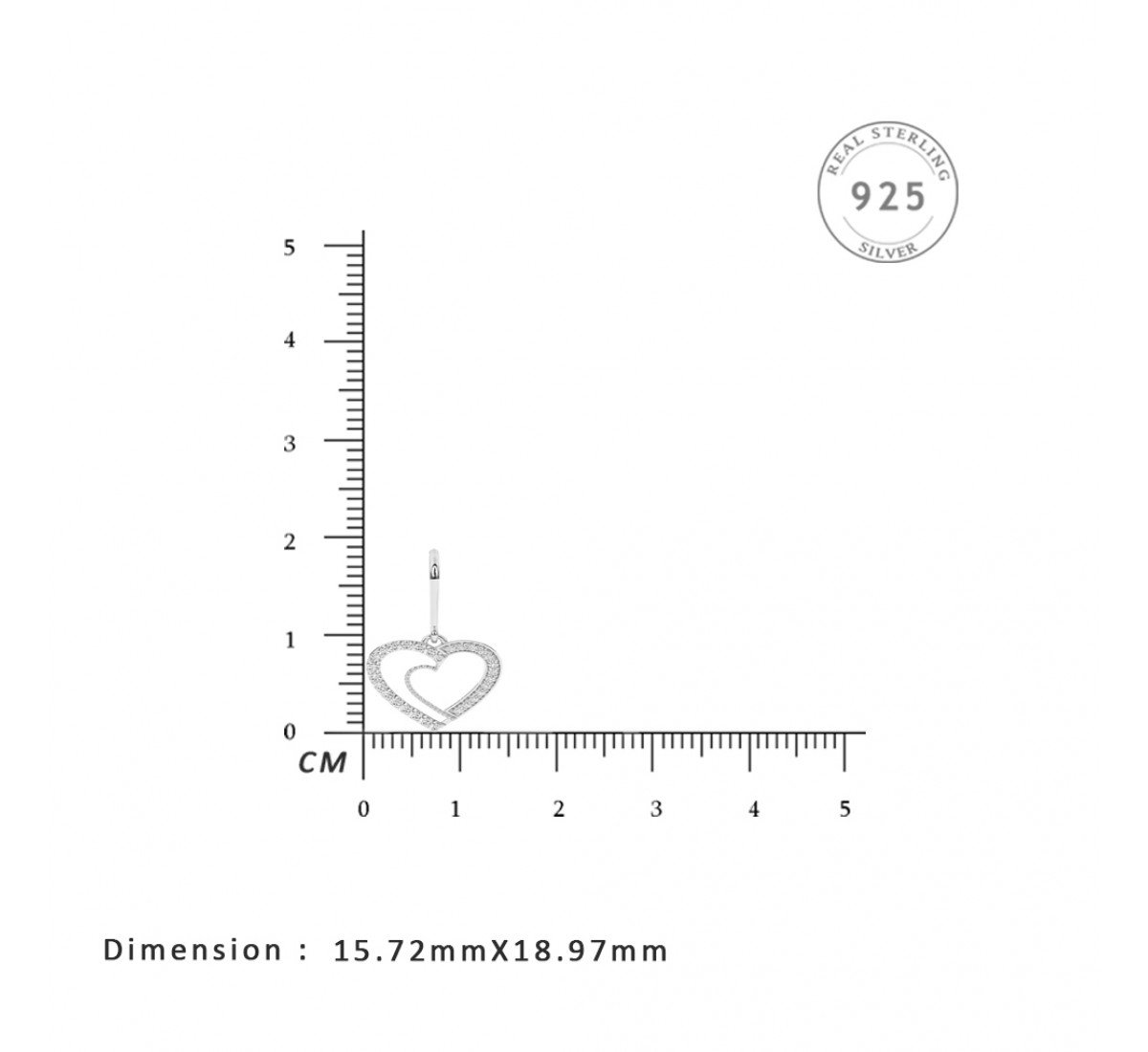 Silver Aeliana Heart Earrings