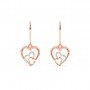 Rose Gold Dual Heart Drop Earrings