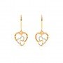 Gold Dual Heart Drop Earrings
