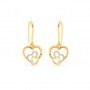 Gold Dual Heart Drop Earrings