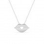 Silver Lips Pendant With Link Chain