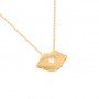 Gold Lips Pendant With Link Chain
