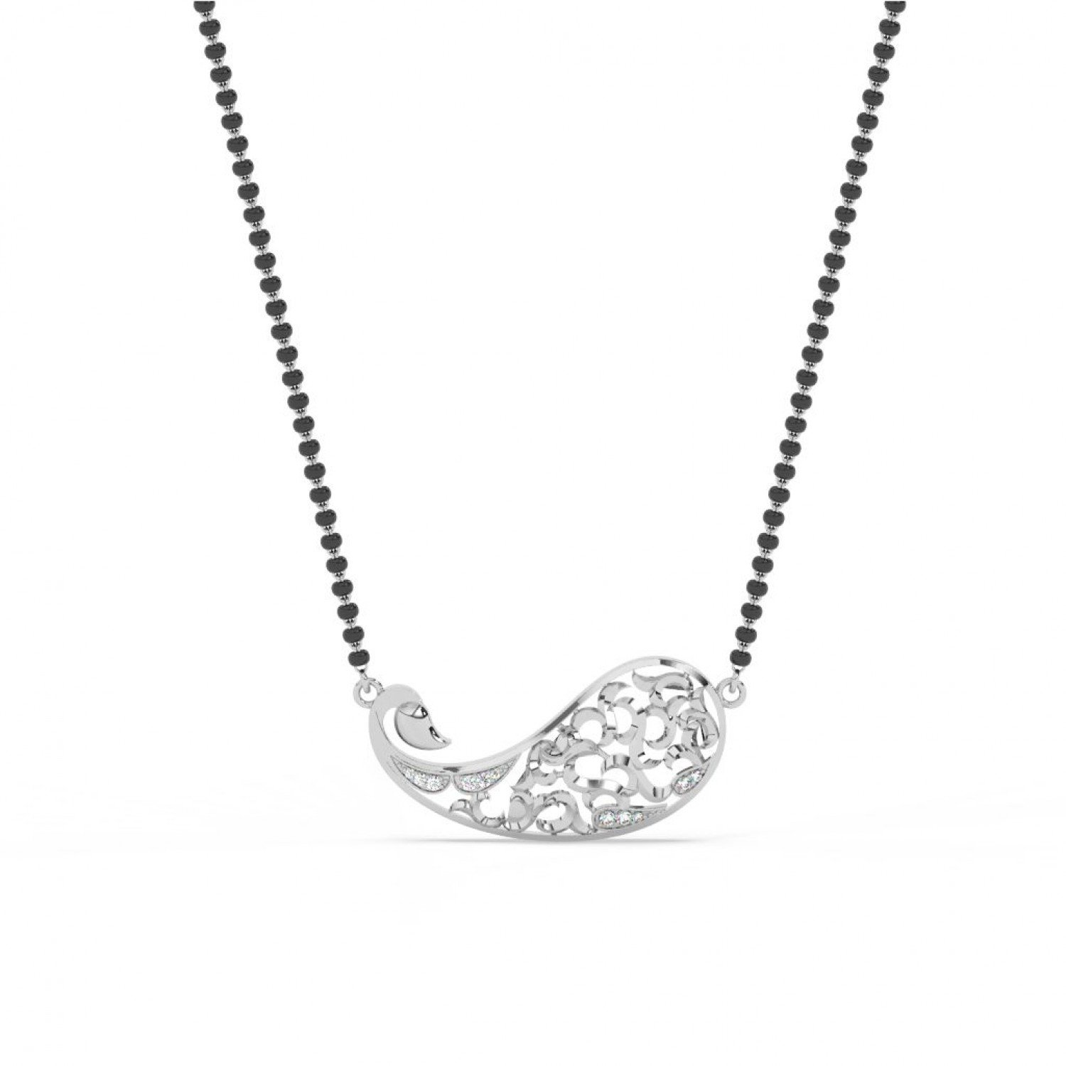 Silver Peacock Mangalsutra