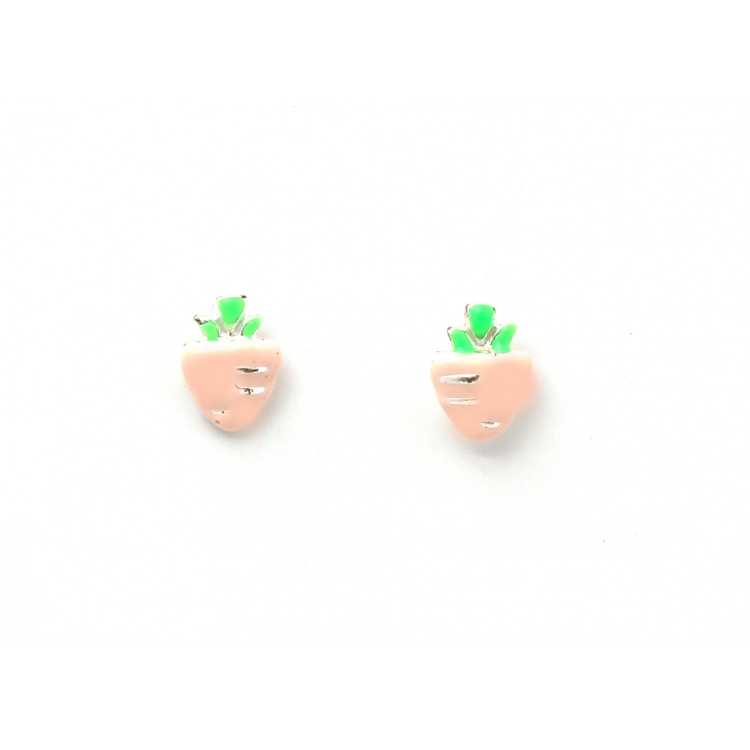 Silver Strawberry Kids Earrings