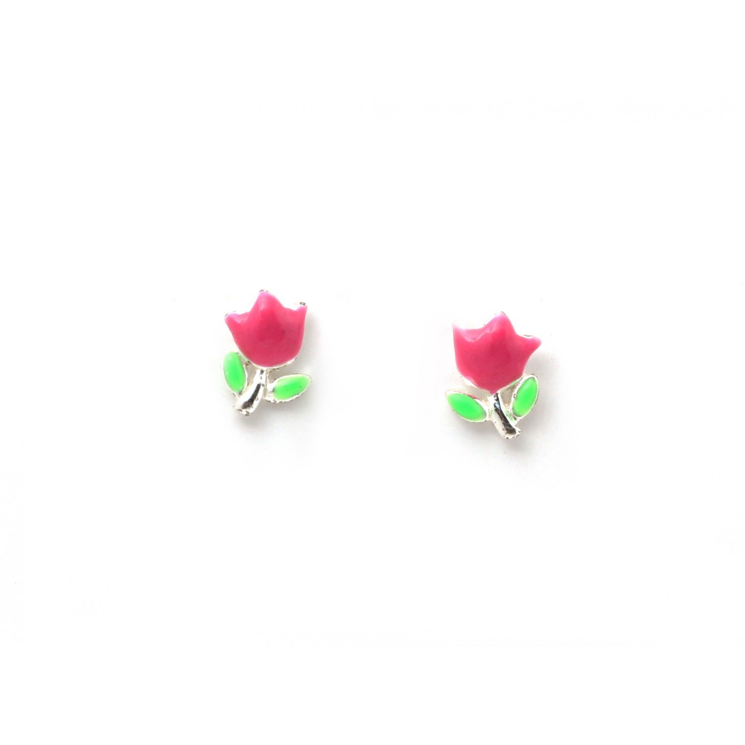 Silver Lotus Flower Kids Earrings