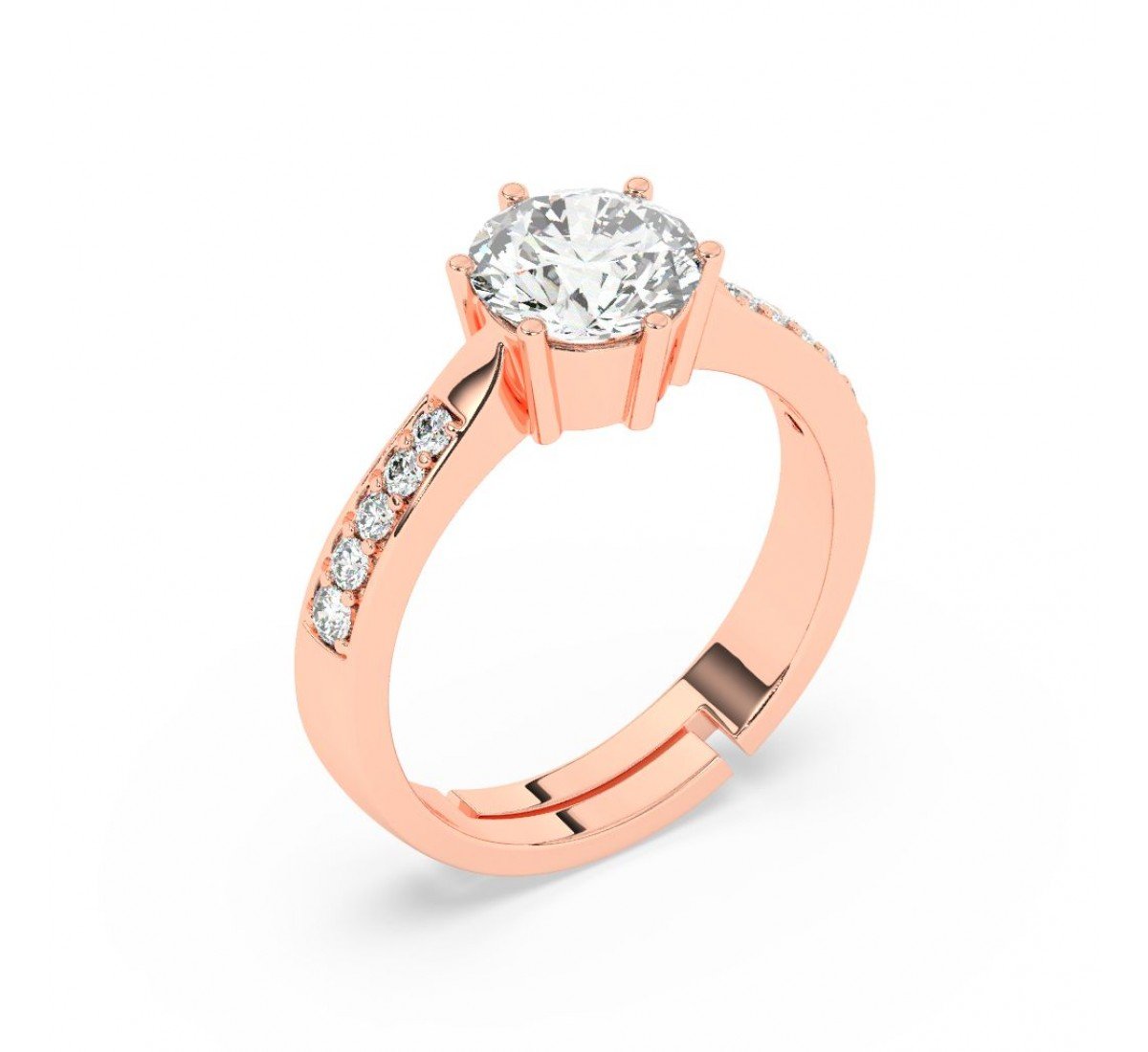 Rose Gold Classic Zircon Solitare Ring