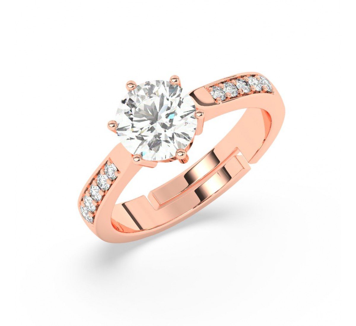 Rose Gold Classic Zircon Solitare Ring
