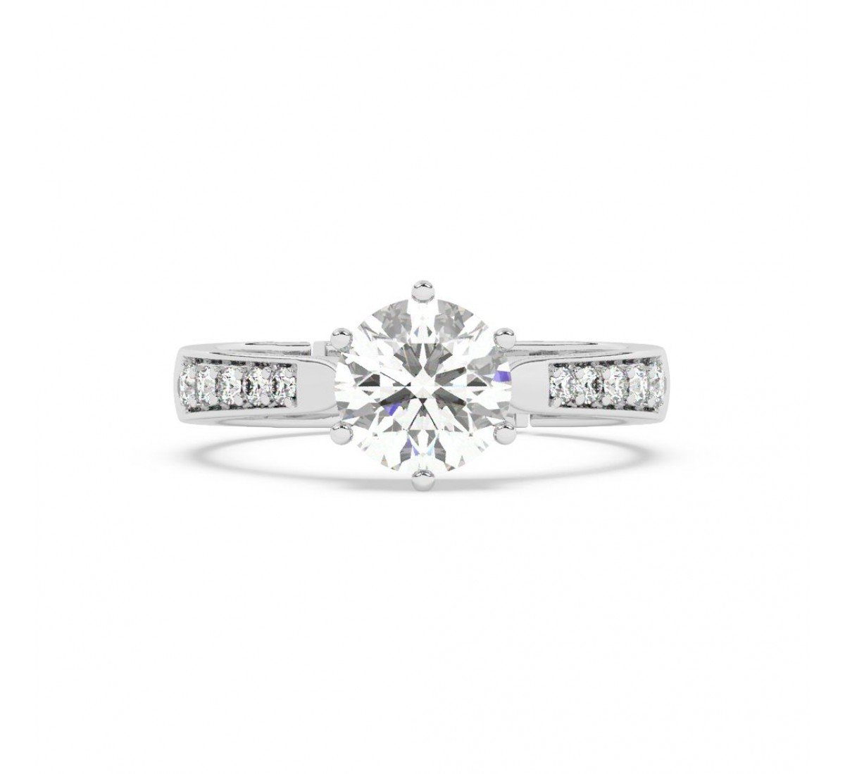 Silver Classic Zircon Solitare Ring