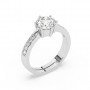 Silver Classic Zircon Solitare Ring