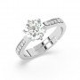 Silver Classic Zircon Solitare Ring
