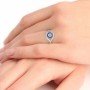 Silver Radiant Blue Stone Studded Evil Eye Ring