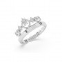 Silver Zircon Stud Crown Ring