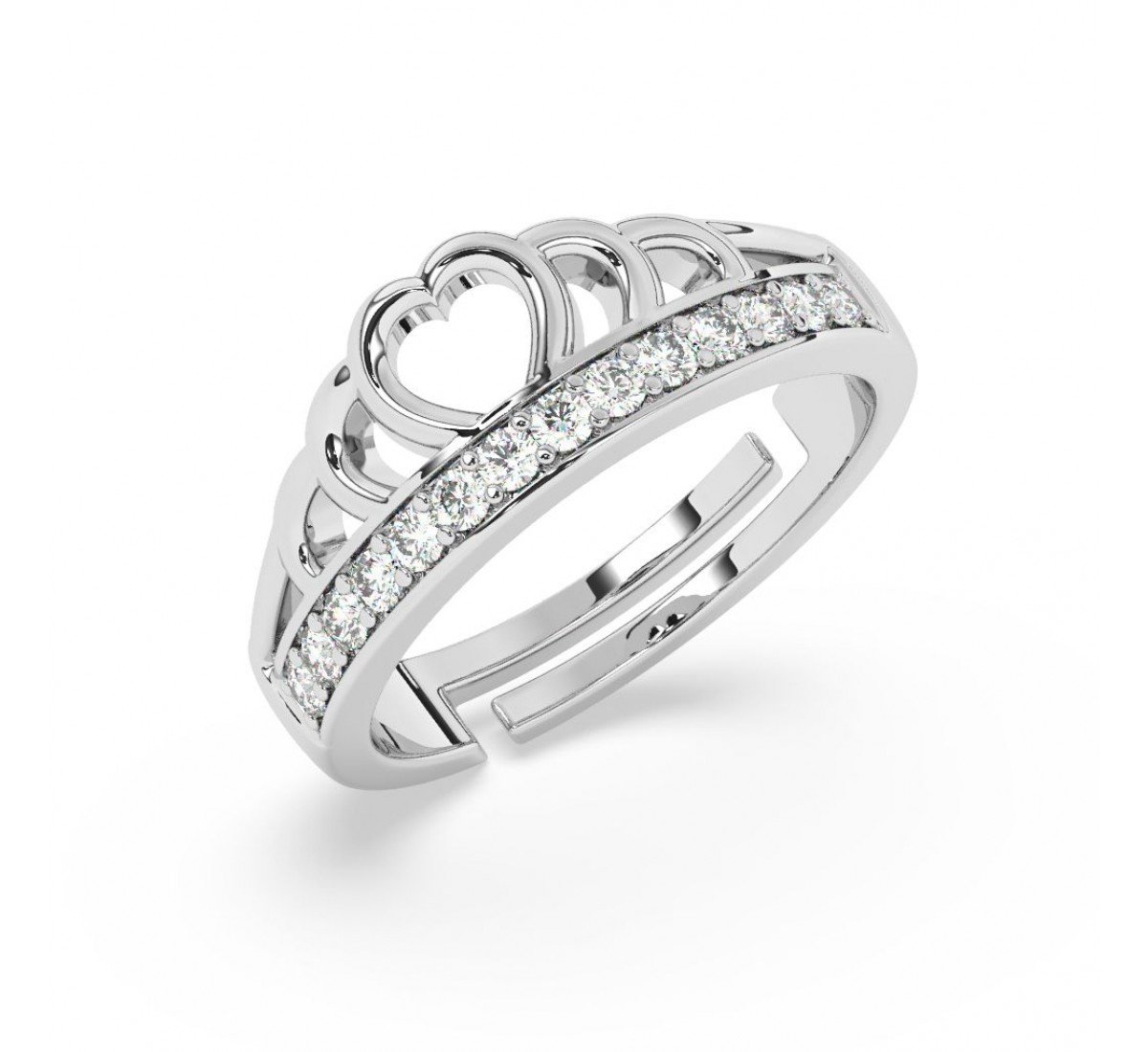 Silver Classic Crown Ring