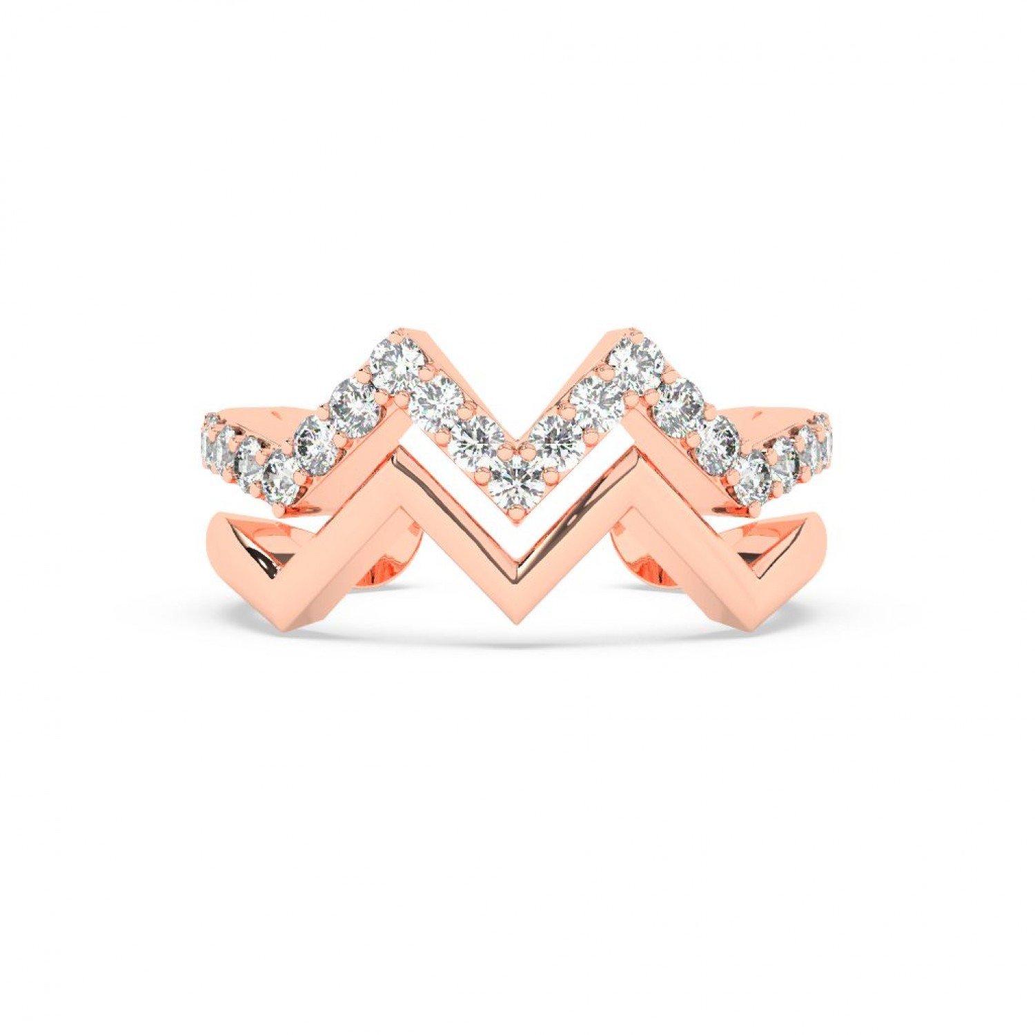 Rose Gold Zig Zag Band