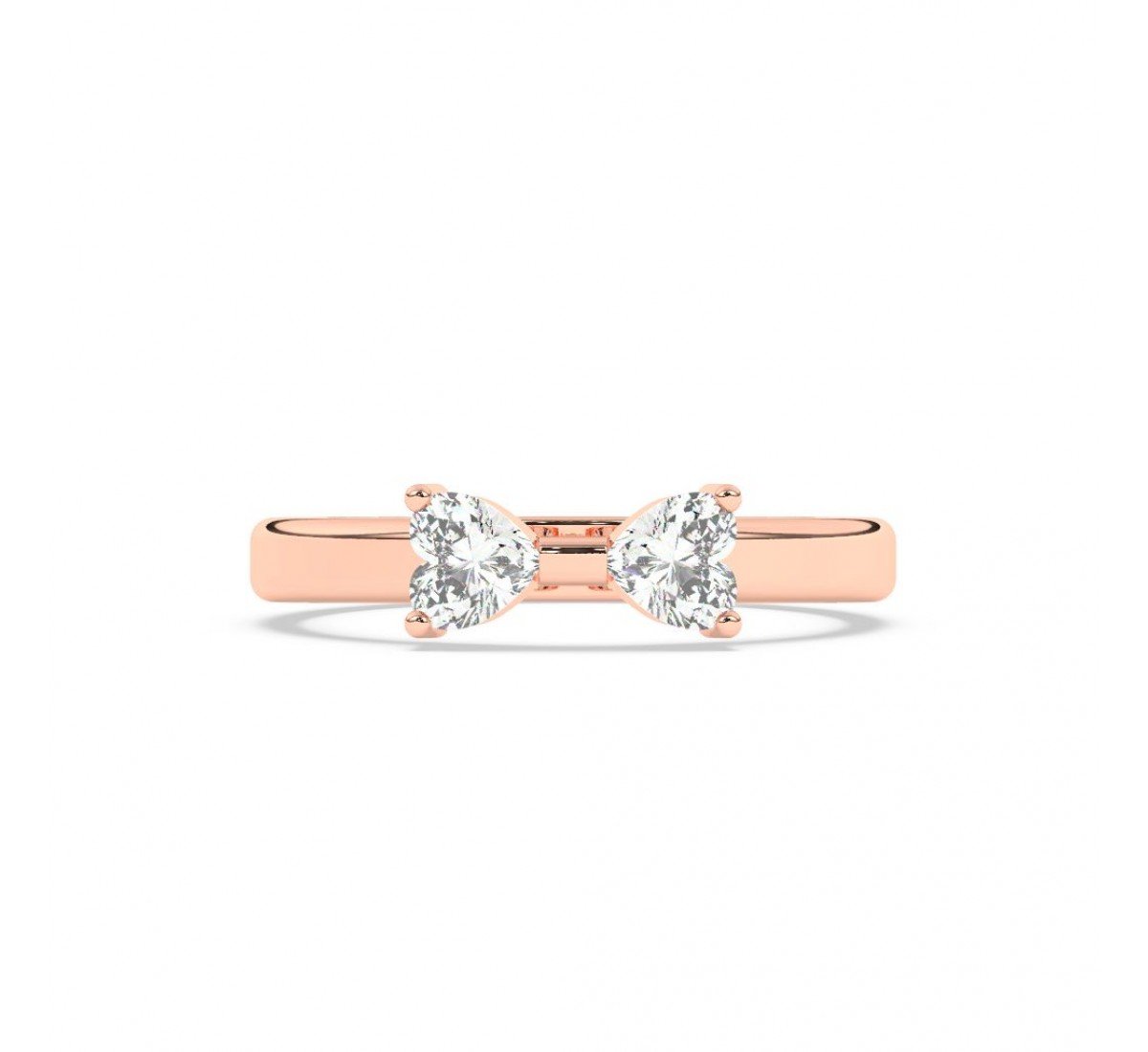 Rose Gold Dual Heart Stone Ring