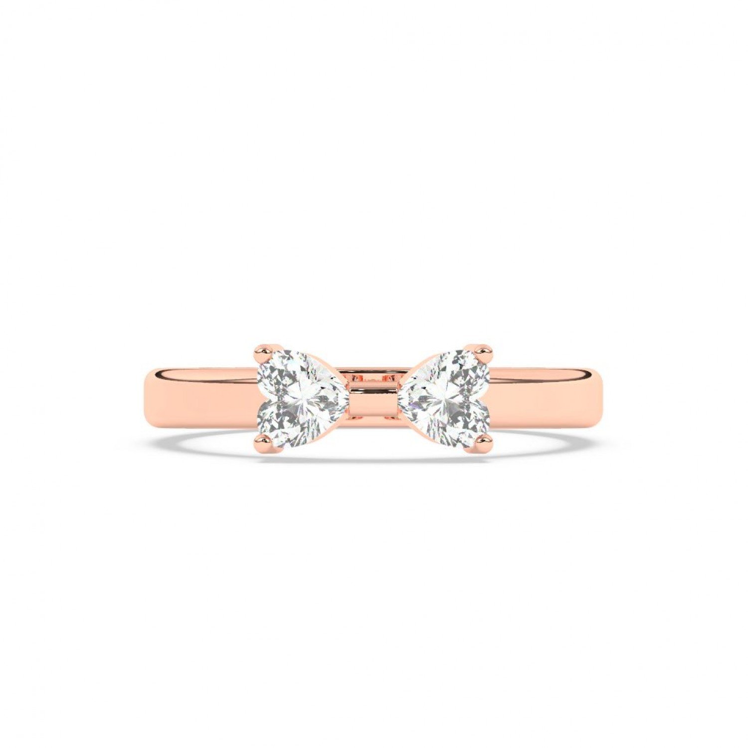 Rose Gold Dual Heart Stone Ring