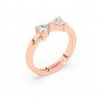 Rose Gold Dual Heart Stone Ring