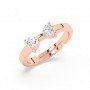 Rose Gold Dual Heart Stone Ring