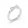 Silver Dual Heart Stone Ring