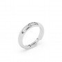 Silver Half Heart Zircon Studded Band