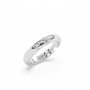 Silver Half Heart Zircon Studded Band