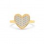 Gold Zircon Studded Heart Ring