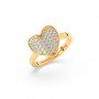 Gold Zircon Studded Heart Ring