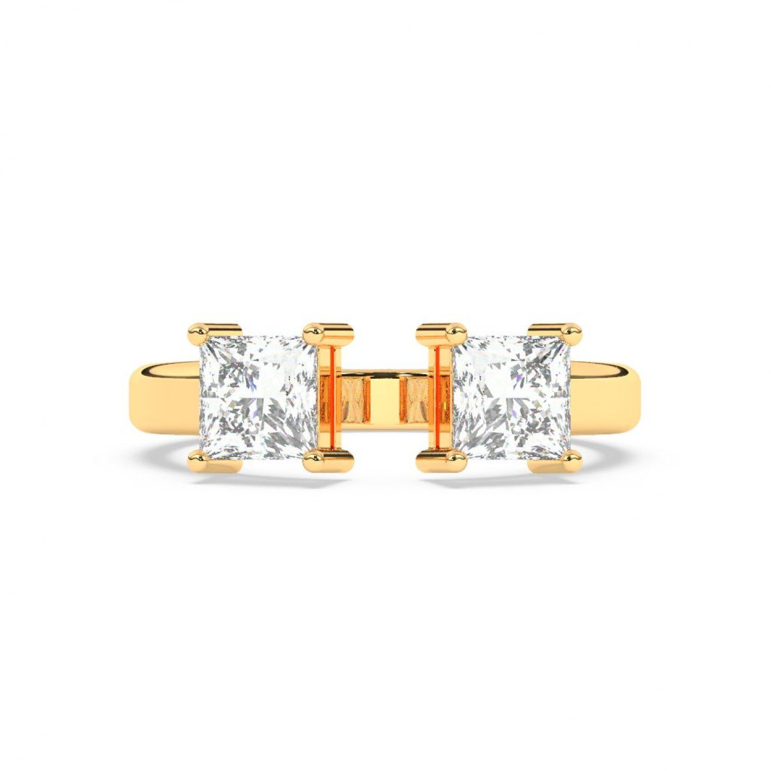 Gold Dual Princess Stone Ring