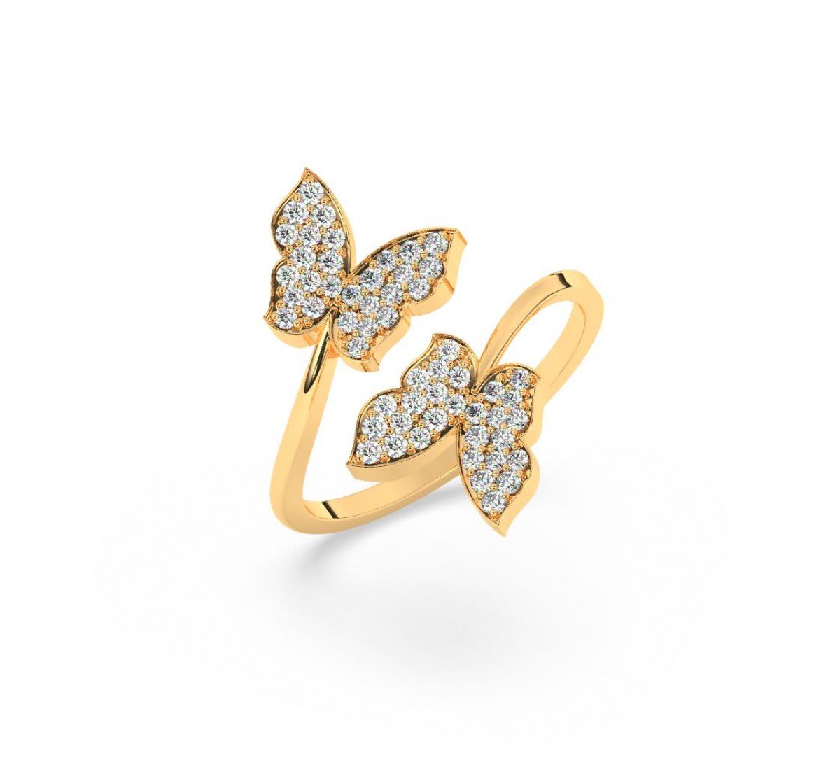 Gold Dual Butterfly Ring