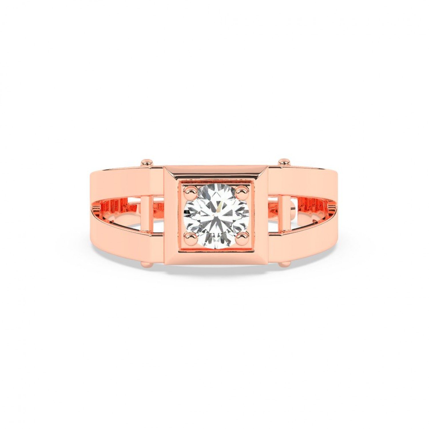 Rose Gold Statement Ring For Men