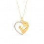Golden Mother Child Embrace Pendant With Link Chain
