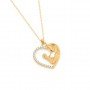 Golden Mother Child Embrace Pendant With Link Chain