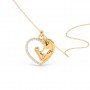 Golden Mother Child Embrace Pendant With Link Chain