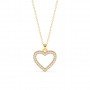 Gold Dazzling Zircon Heart Pendant With Link Chain