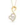 Gold Zircon Swan Pendant With Link Chain