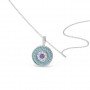 Silver Radiant Blue Disk Pendant