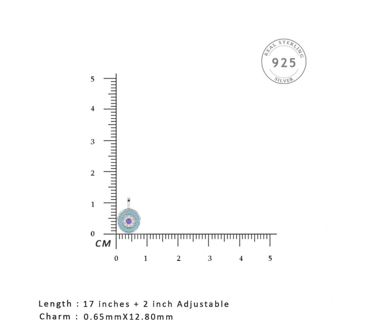 Silver Radiant Blue Disk Pendant