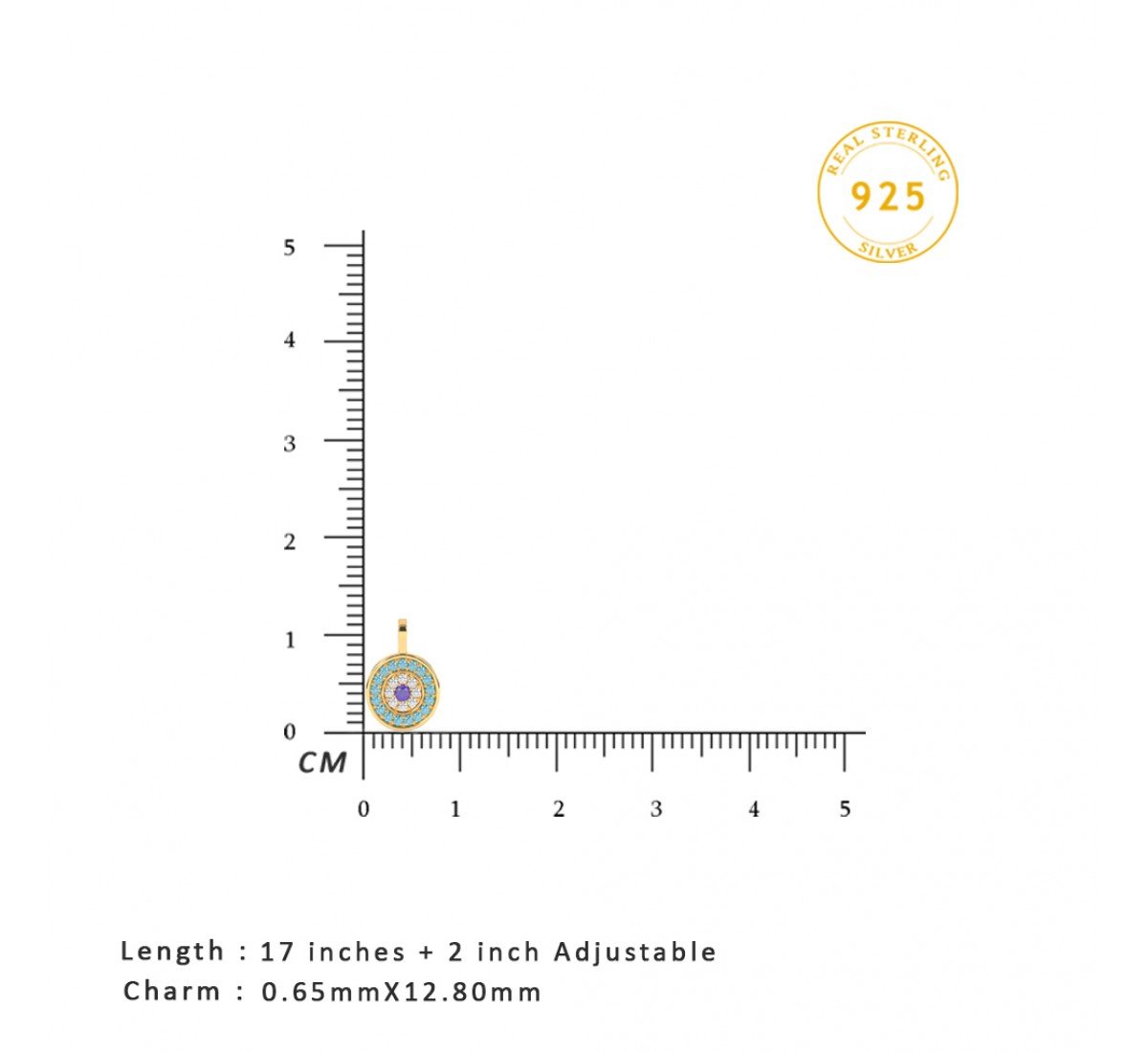 Gold Radiant Blue Disk Pendant