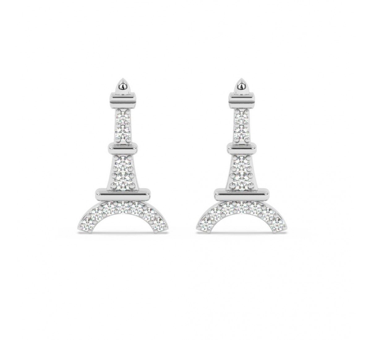 Silver Eiffel Tower Earrings