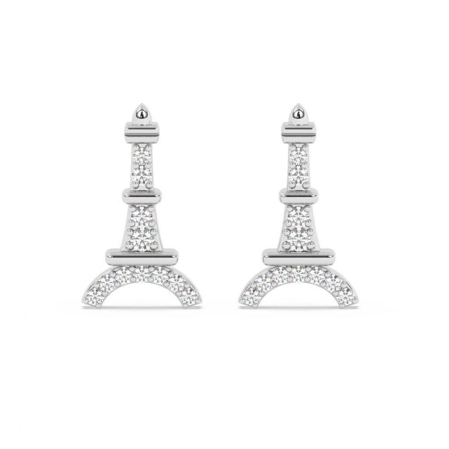 Silver Eiffel Tower Earrings