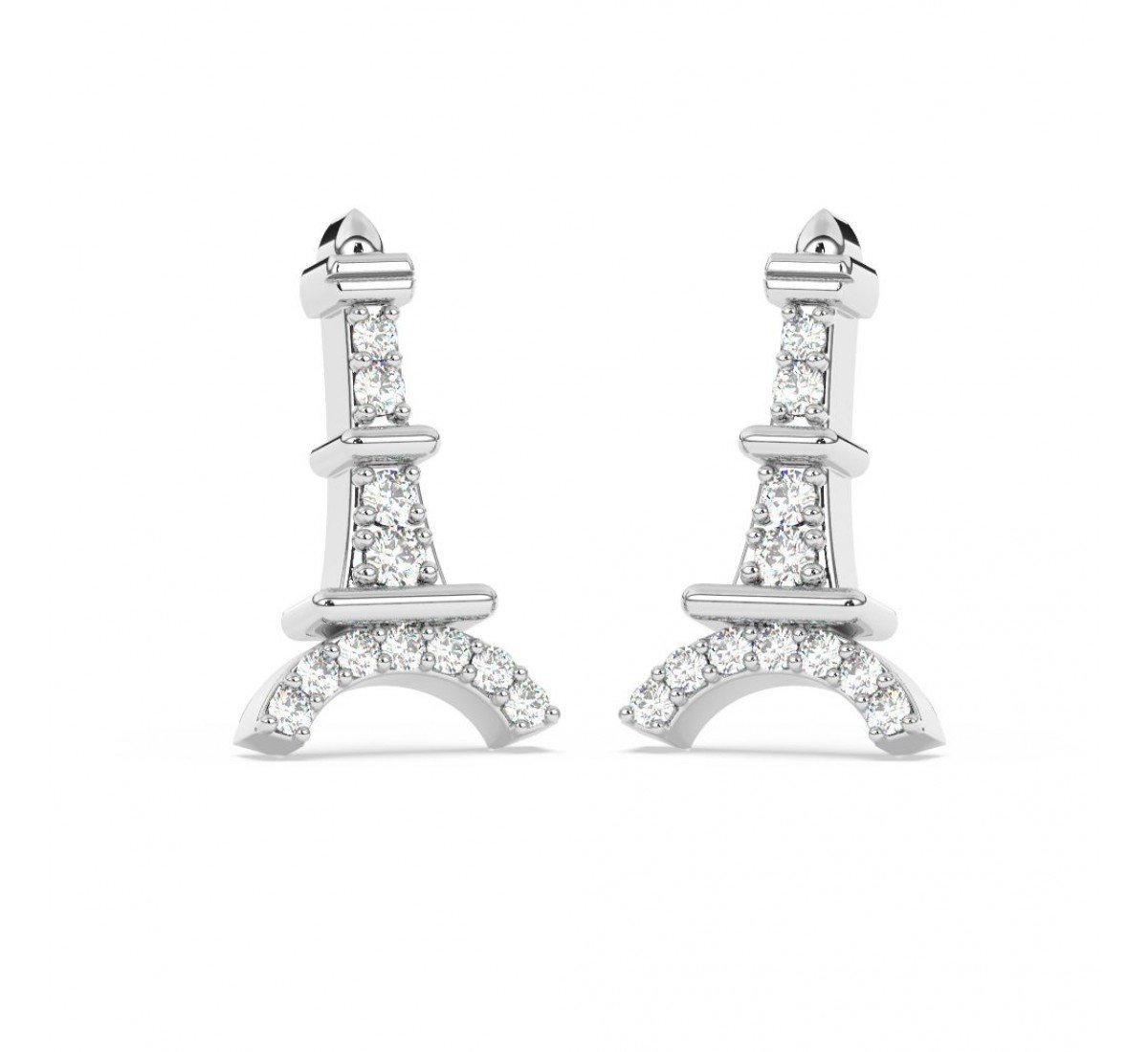 Silver Eiffel Tower Earrings