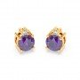 Gold Purple Stone Shining Earrings