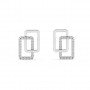 Silver Geometric Shape Zircon Studded Earrings