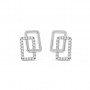 Silver Geometric Shape Zircon Studded Earrings