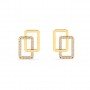 Gold Geometric Shape Zircon Studded Earrings
