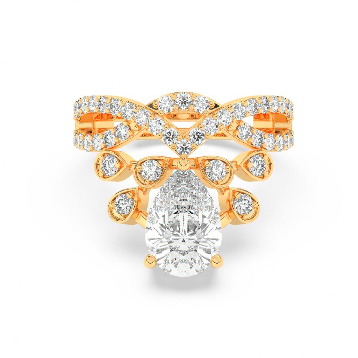 Gold Zircon Crowning Glory Ring