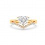 Gold Heart Solitaire Ring