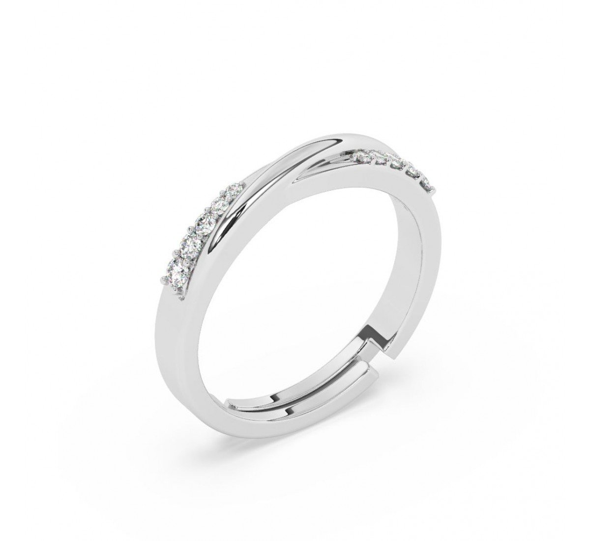 Silver Plain Sterling Couple Ring